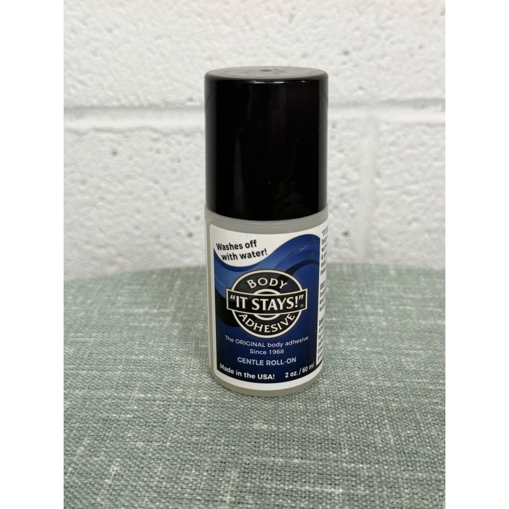 It Stays! Body Adhesive Gentle Roll-On 2 oz 60 mL Washable Skin Glue Sealed